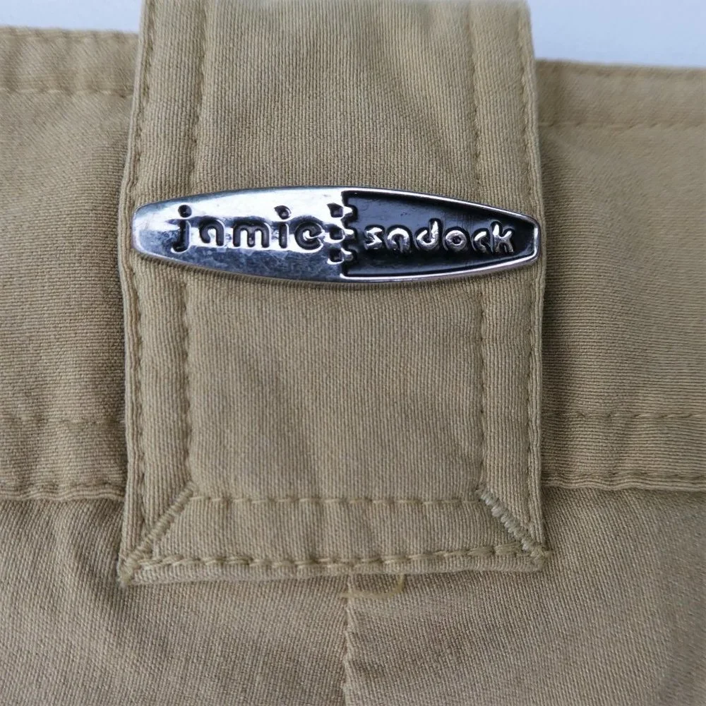 Jamie Sadock Shorts Gold Bermuda Tan Stretch Zip Pockets 8 inch Inseam 2